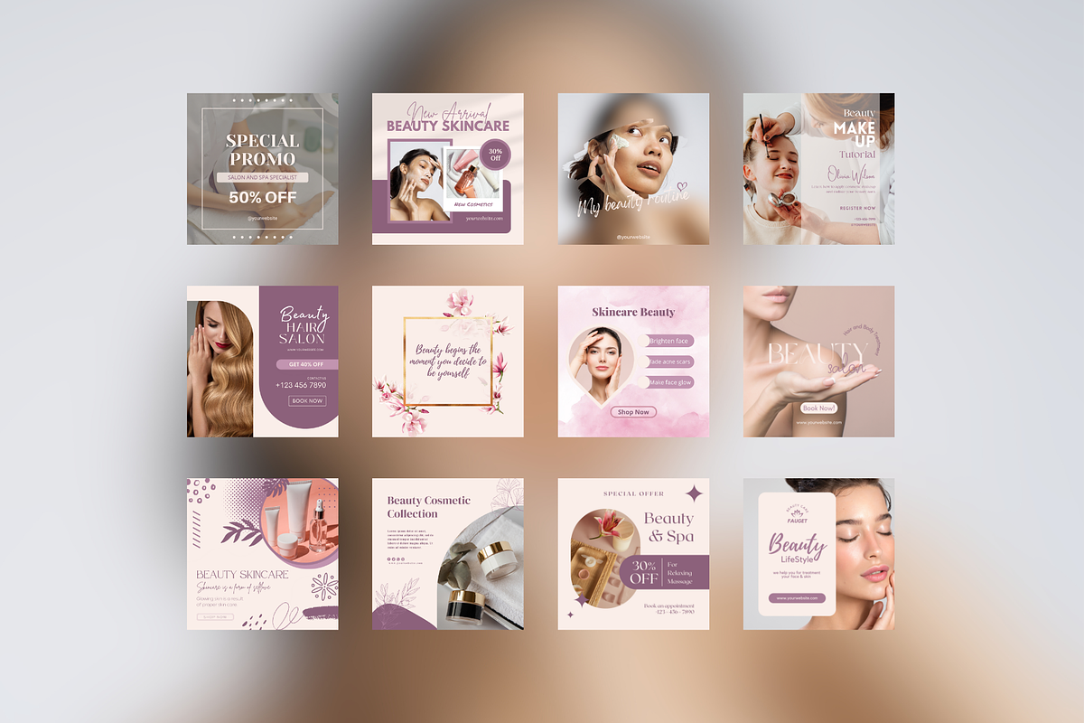 50 Beauty Instagram Template, a Social Media Template by Adored Templates (Photo 7 of 9)