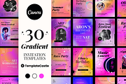 30 Gradient Invitation Template, a Templates & Theme by TemplateCastleStore (Thumbnail 1 of 10)