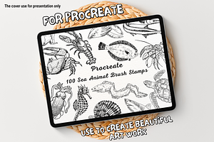 100 Sea Animal Procreate Stamps