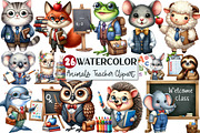 Back to School Animals Teacher Clipa, an Illustration by Rose Art (Thumbnail 1 of 7)