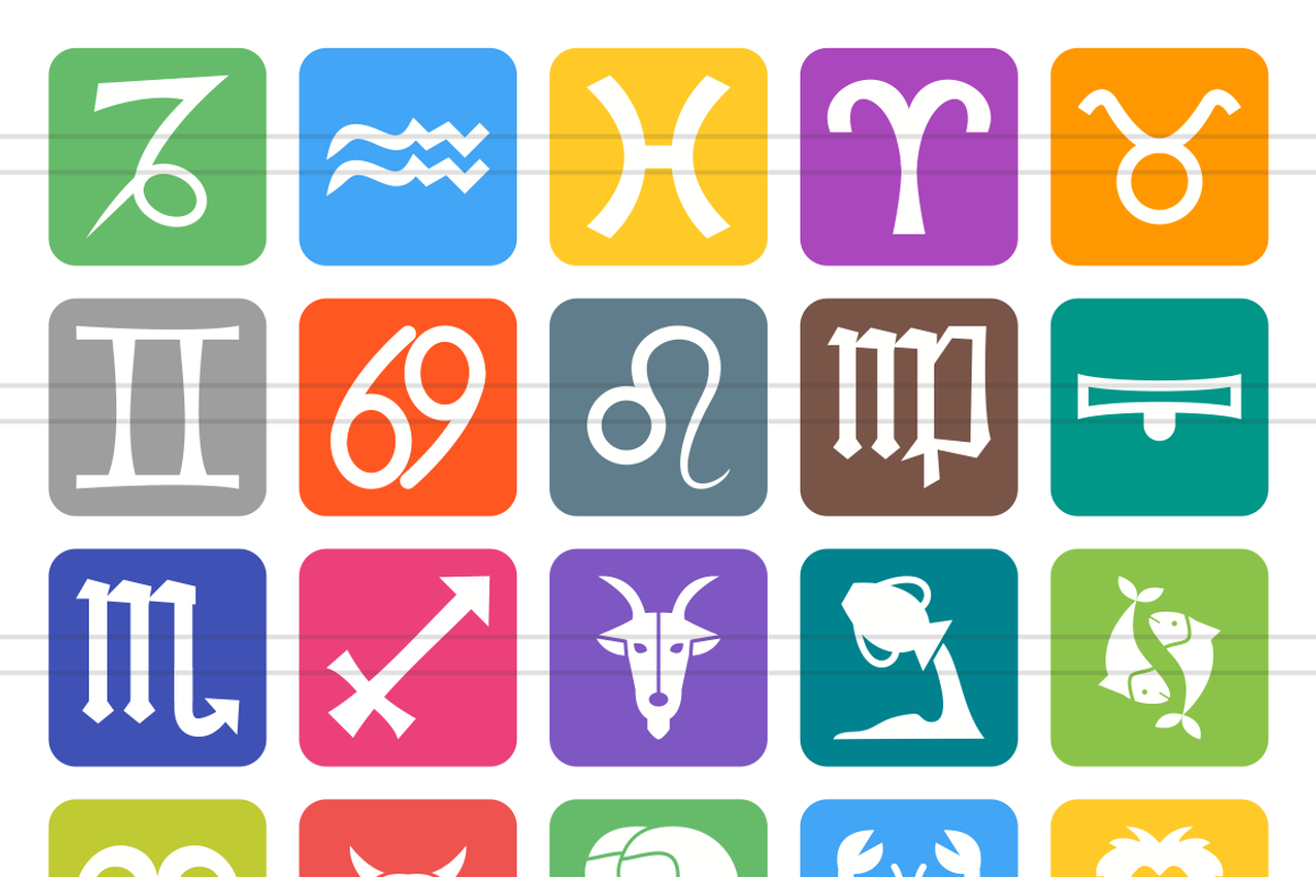 24 Zodiac Flat Round Corner Icons, an Icon by IconBunny (Photo 2 of 3)
