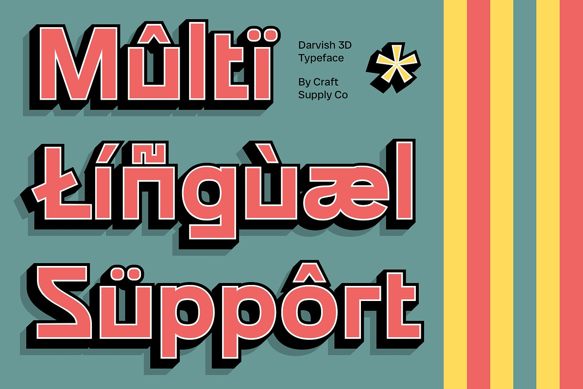 CS Darvish 3D, a Sans Serif Font by Craft Supply Co. (Photo 4 of 8)