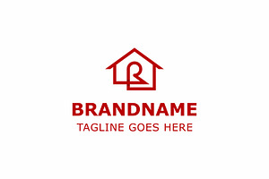 Letter R Home Modern Logo, a Branding & Logo Template by Pray Art Design Studio