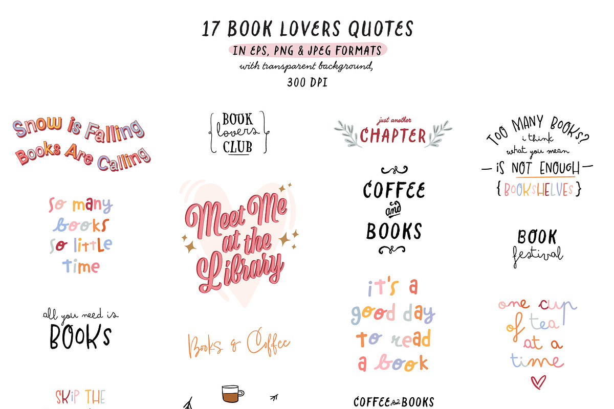 Book Lovers & Bookworms clipart, an Object Illustration by Ruslana Lubenets (Photo 8 of 15)