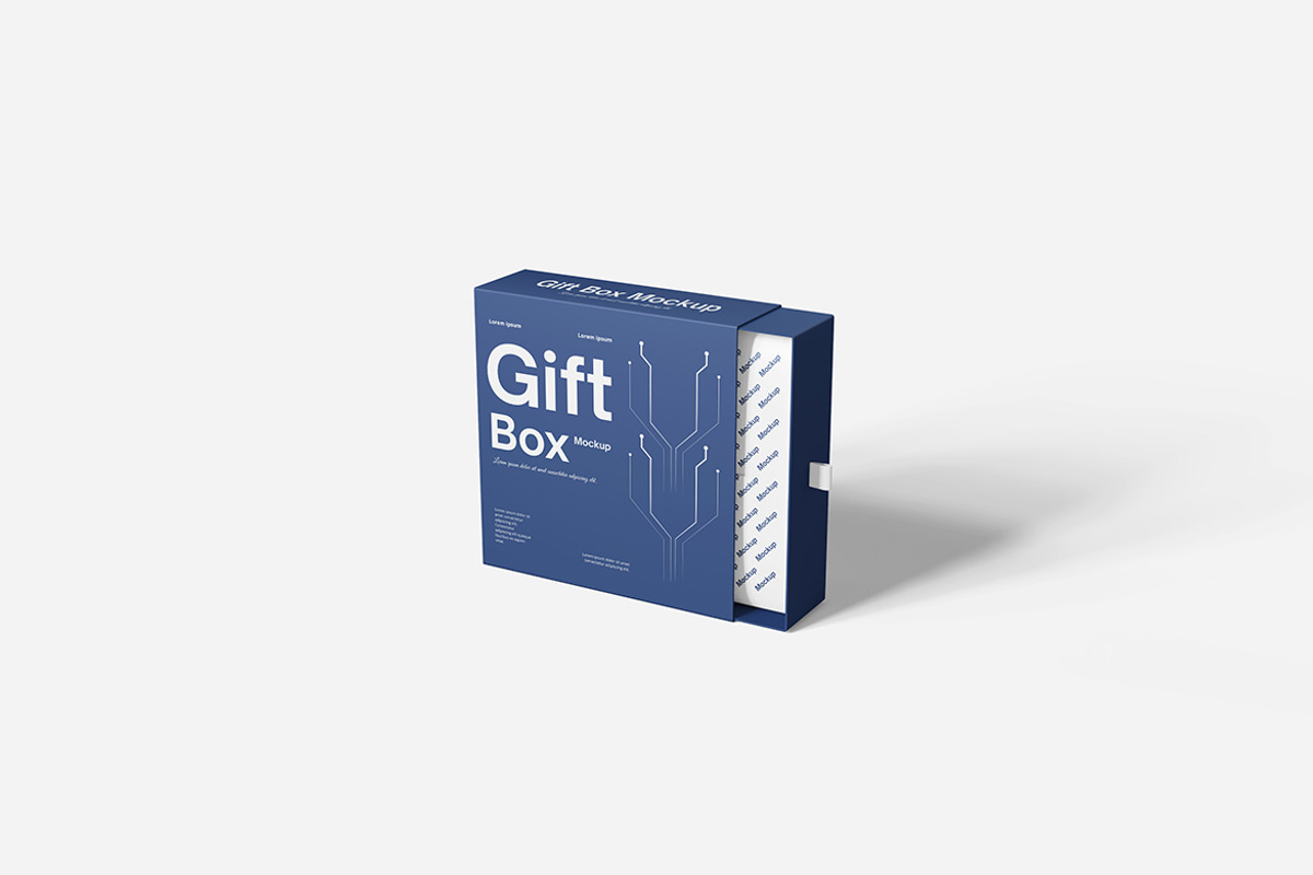 Gift Box Mockup PSD Packaging, an Advertising Mockup by Indah (Photo 6 of 6)