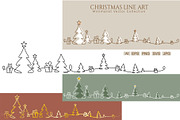 Christmas Landscape. Line Art vector, an Object Graphic by Valenty (Thumbnail 1 of 5)