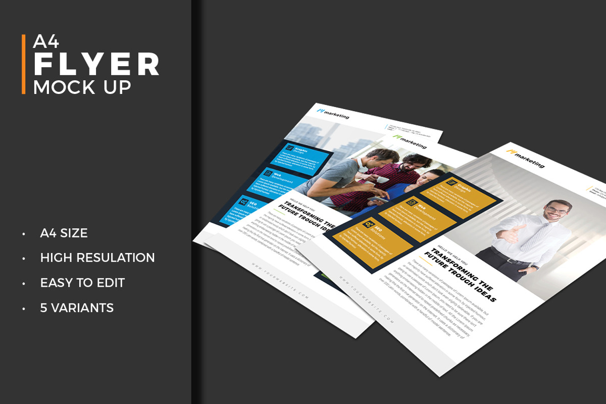 Photorealistic Flyer Mockup Pack, a Print Template by Advaita Printables (Photo 2 of 5)