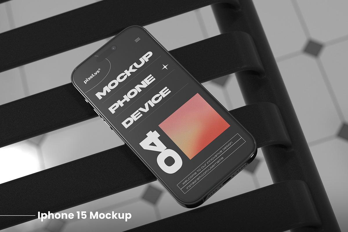 Iphone 15 Pro Mockup, an iPhone Mockup by Pixel_Vision_Store (Photo 1 of 3)