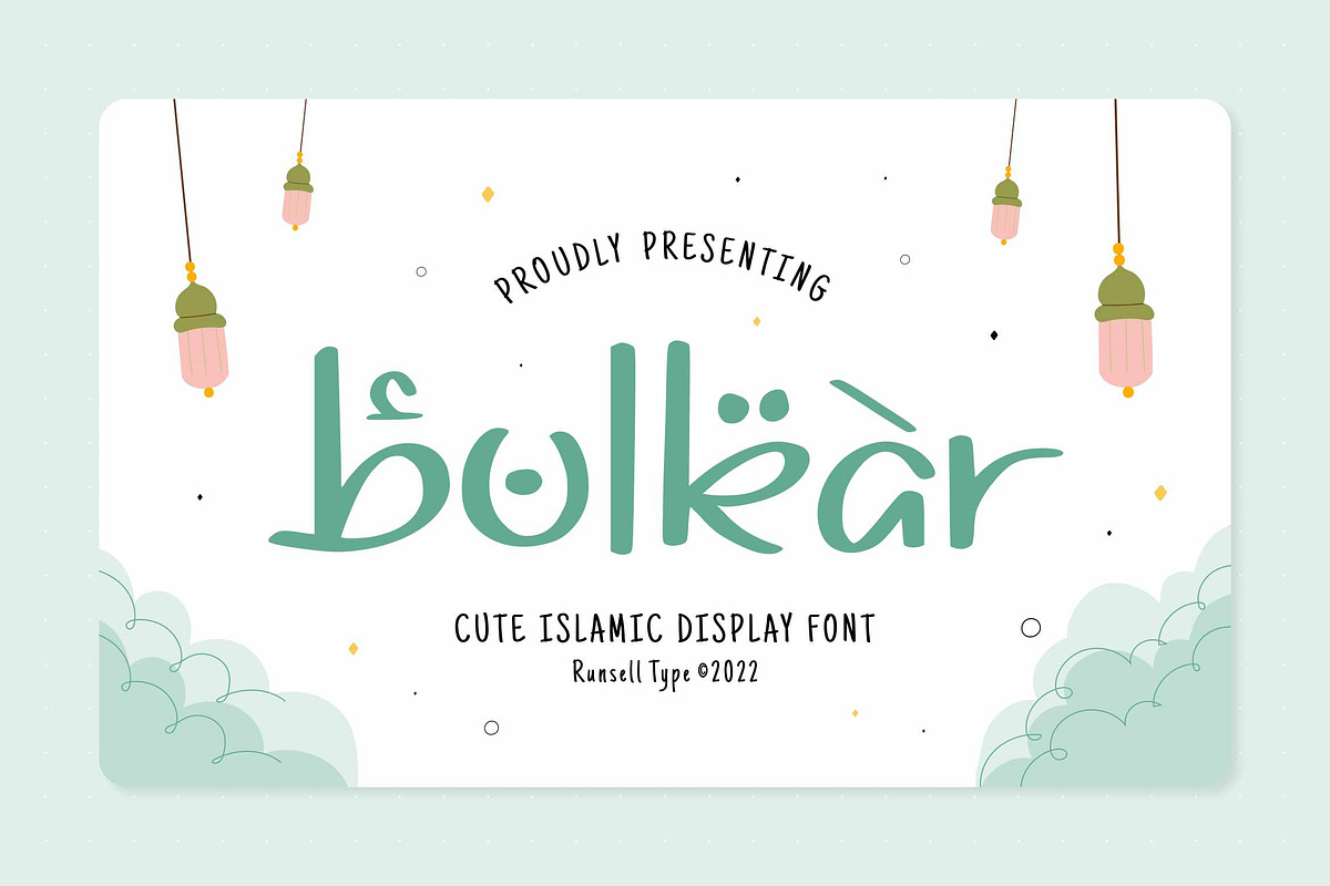 Bulkar - Cute Arabic Display Font, a Script Font by Runsell Studio (Photo 1 of 5)