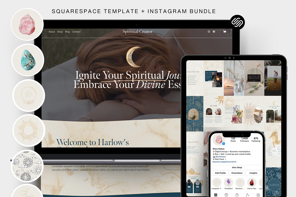 Spiritual Website & Canva Templates, a Squarespace Template by Story Native (Photo 1 of 16)
