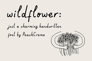 Wildflower by PeachCreme, a Script Font by PeachCreme