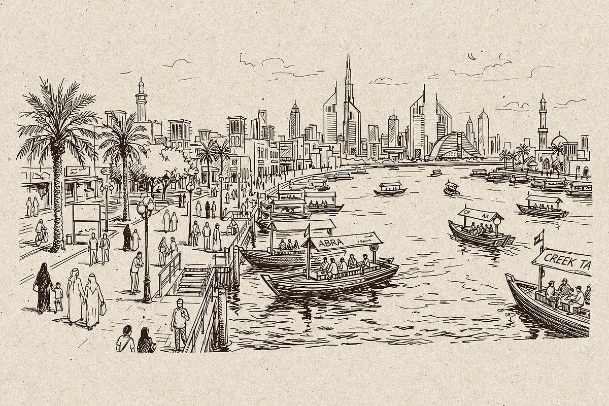 Dubai City Hand Drawn Vectors, a Decorative Illustration by Alara Studio (Photo 5 of 9)