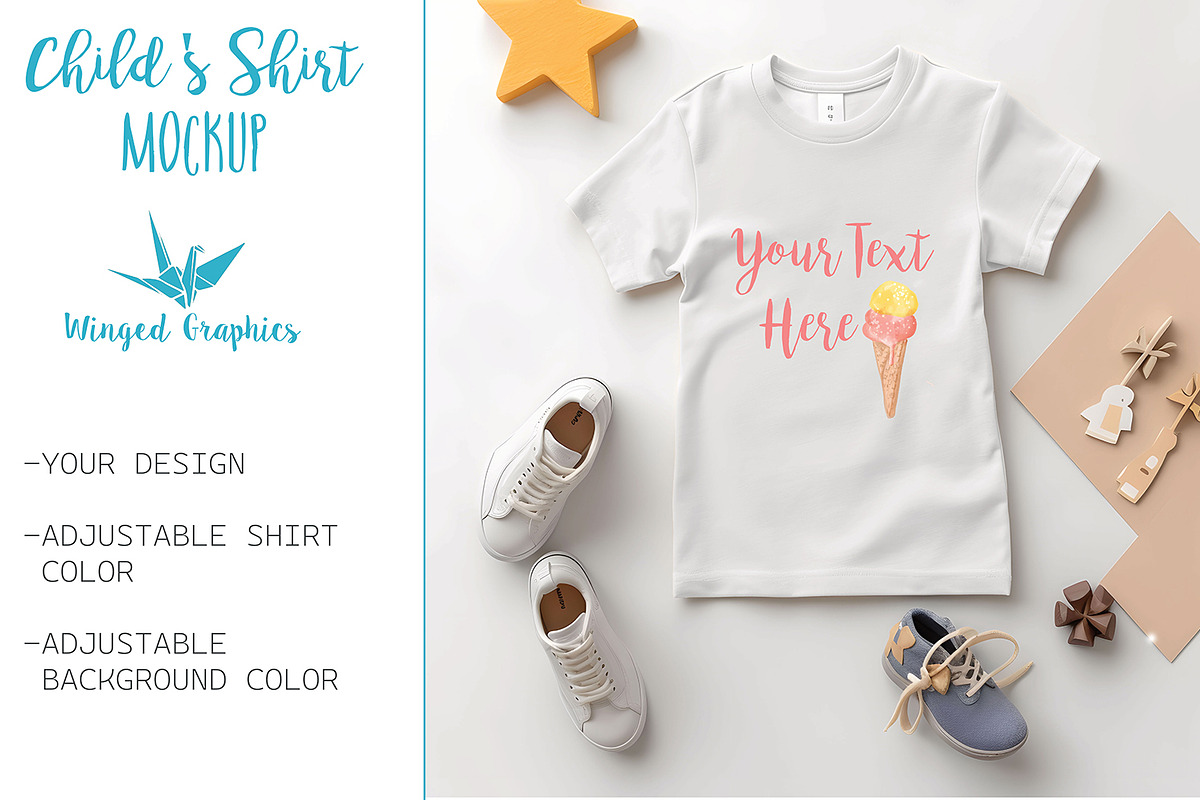 kid's t shirt mockup adjustable, a Shirt Mockup by Winged Graphics (Photo 2 of 2)
