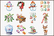 Hand Drawn Cartoon Christmas Clipart, an Illustration by Sublimation Artist (Thumbnail 3 of 6)