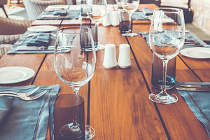 Vintage photo of decorated  table