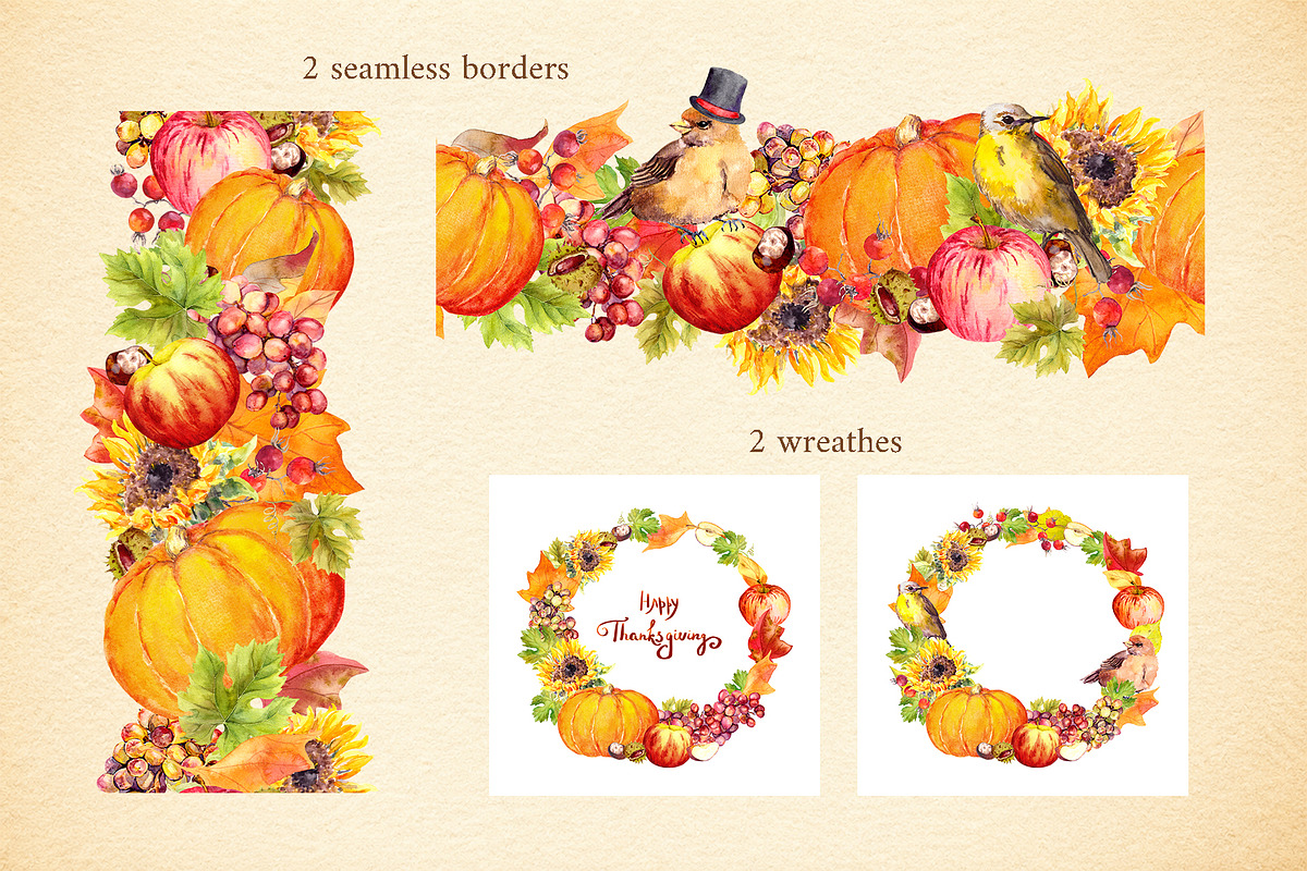 Autumn Thanksgiving Clipart PNG, a Seasonal Illustration by Where summer is (Photo 8 of 12)