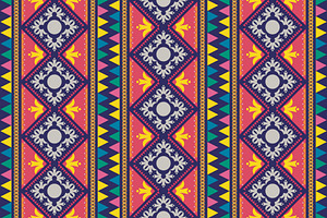 Colorful Geometric Folk Art Pattern