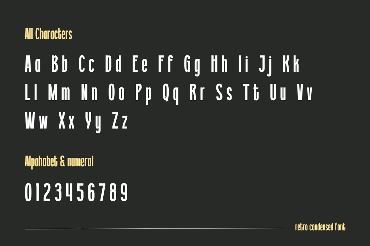 Getoik | Retro Condensed Font, a Sans Serif Font by twinstd (Photo 10 of 13)