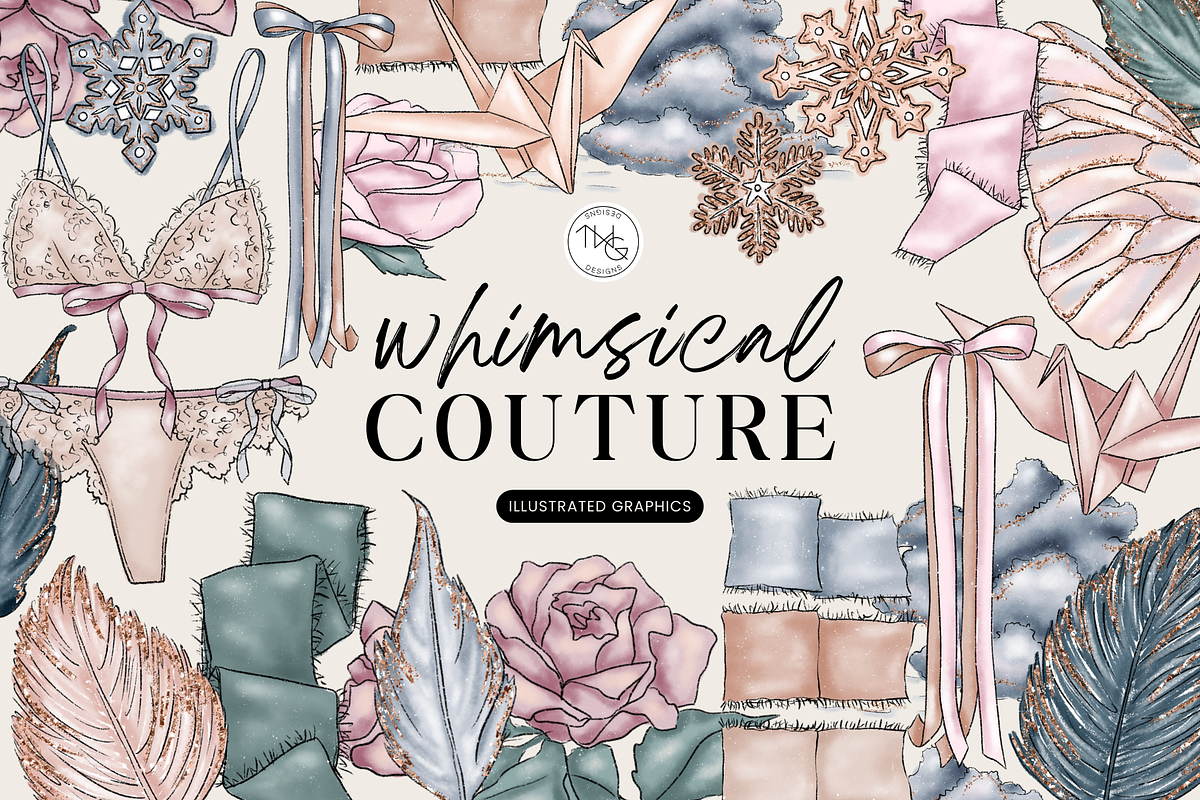 Whimsical Girly Clip Art Bundle, an Illustration by TWG Designs (Photo 1 of 4)