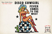 Retro Pin-Up Cowgirl Clipart Bundle, a Graphic by GlitterCraft (Thumbnail 14 of 61)