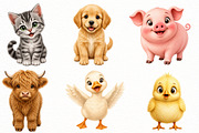 Quirky Farm Animals Clipart PNG, a Seasonal Illustration by Designworld (Thumbnail 2 of 9)