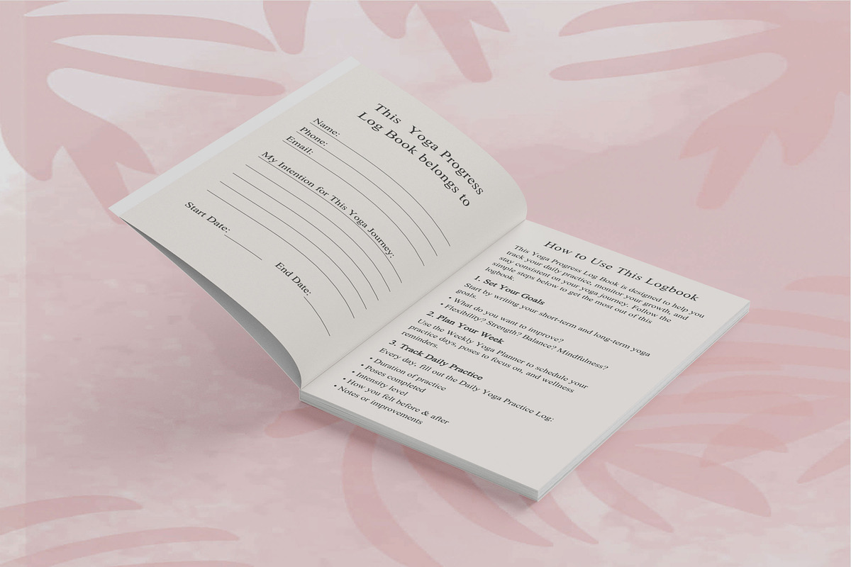 Yoga Progress Log Book, a Design Template by Book2bees (Photo 2 of 5)