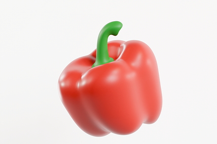 Red pepper icon, a Food & Drink 3D Model by Hannet