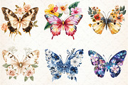 Floral Butterfly Clipart, an Illustration by Libby Wishes (Thumbnail 6 of 7)