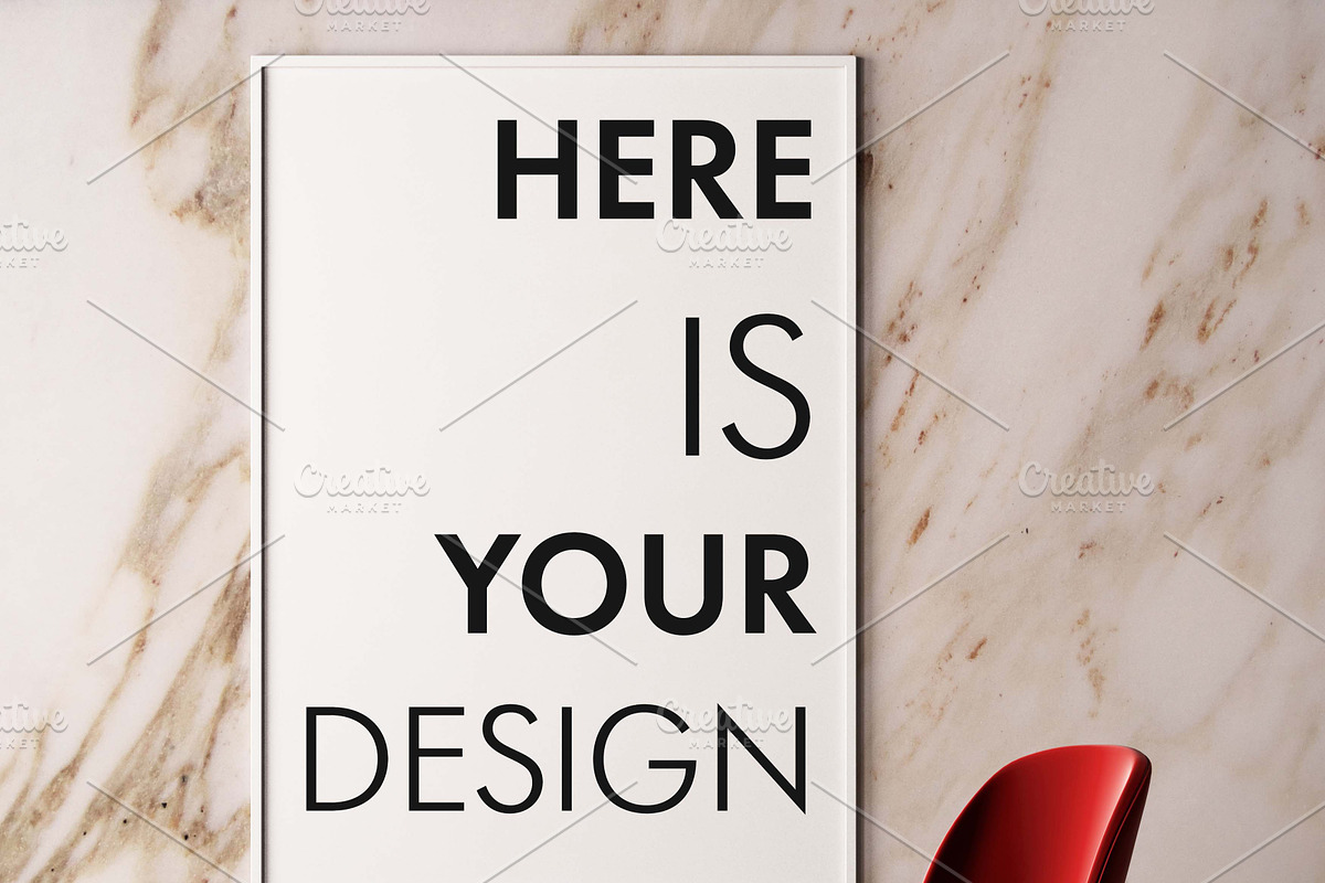 Mockup posters on a marble wall, a Print Template by FilL239 (Photo 12 of 13)