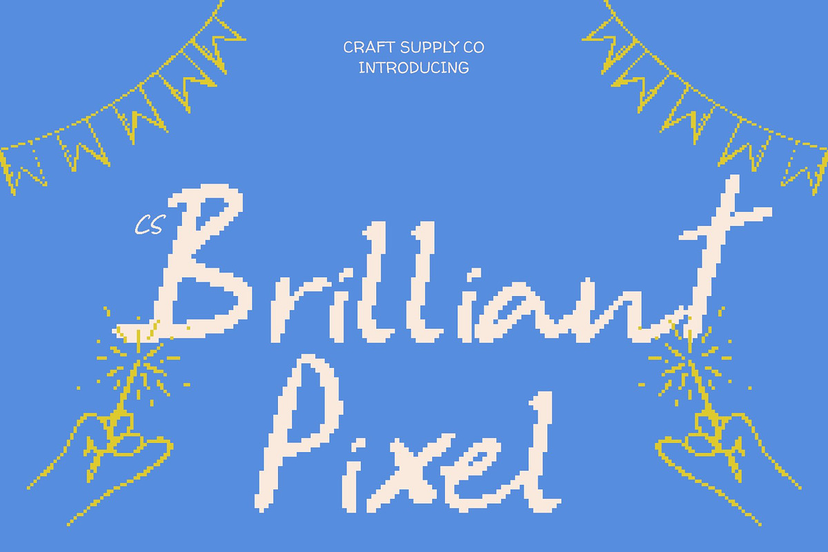 CS Brilliant Pixel, a Handwritten Font by Craft Supply Co. (Photo 1 of 8)