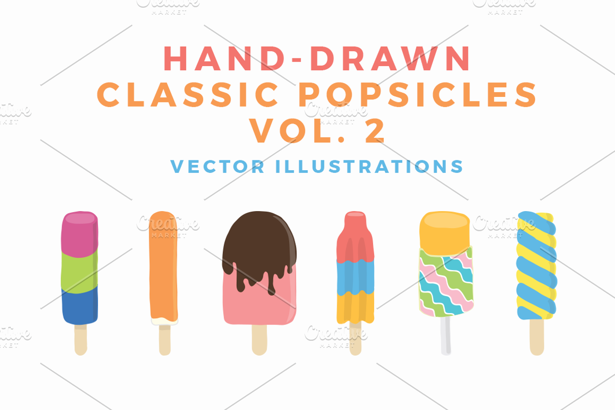 Hand Drawn Classic Popsicles Vol 2, an Illustration by m.a.d.e. by ...