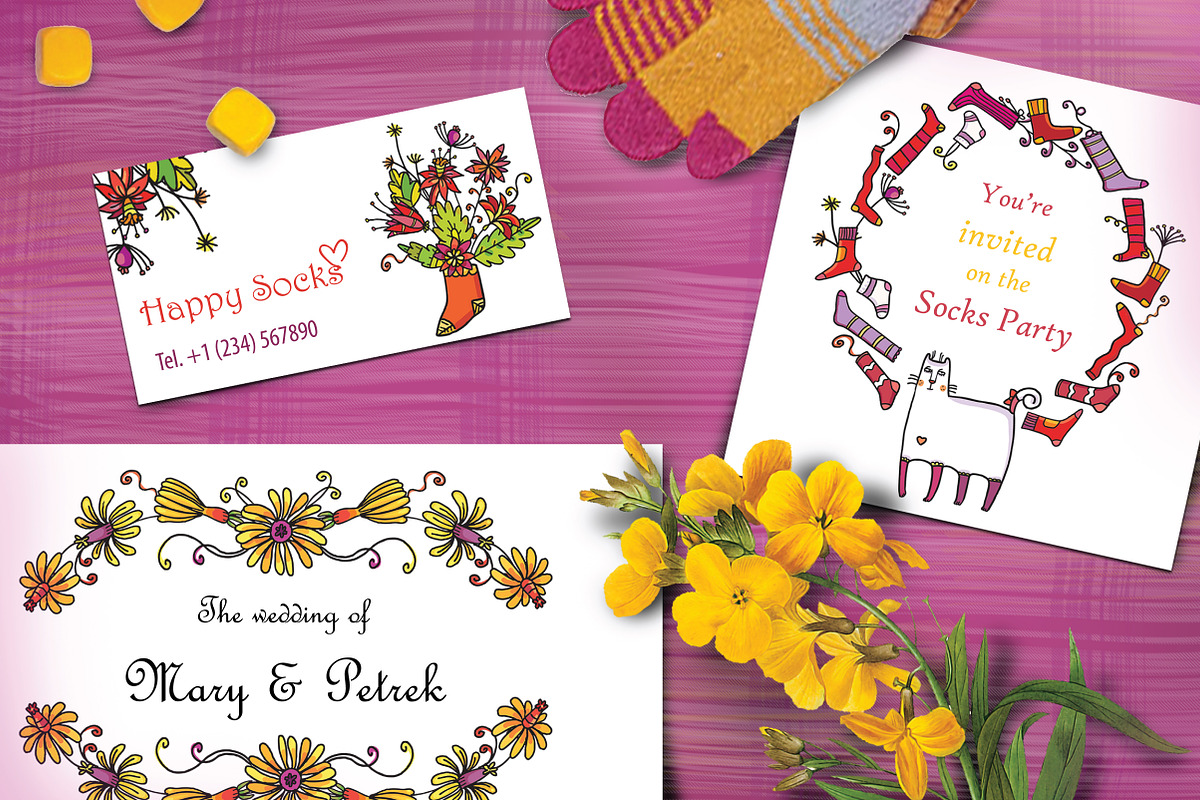 Cats in Socks & Wonder Flowers, an Object Graphic by Zooza Art (Photo 10 of 10)