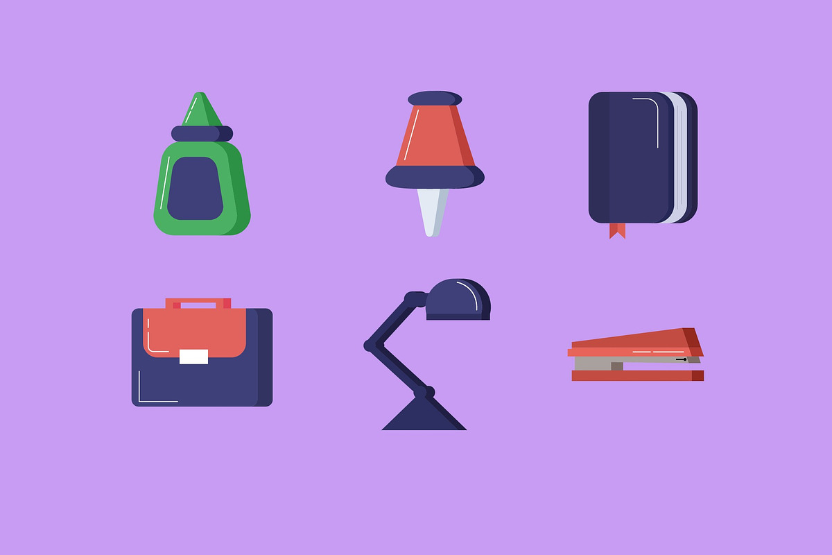 Office Supplies Illustration Set, an Object Illustration by studiogstock (Photo 2 of 3)