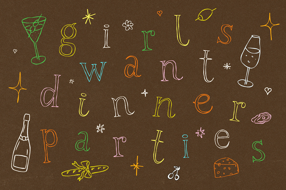 Cocktail Night Festive Font Family, a Handwritten Font by Ayya Studio (Photo 5 of 19)