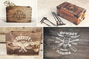 Set Of Vintage Cowboy Emblems.