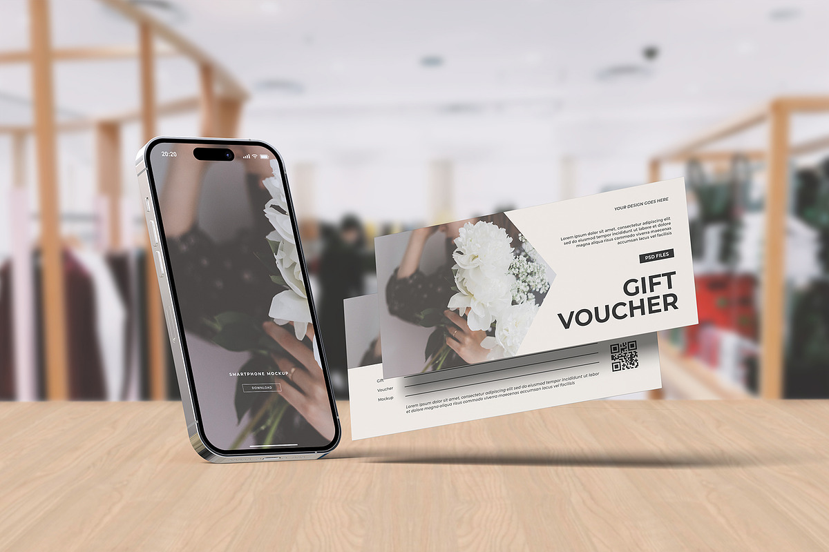 Gift Voucher Mockup, a Merchandise Mockup by graphicpages (Photo 12 of 17)
