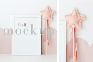 Nursery Frame Mockup A4 Kids Girl
