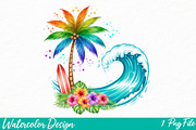 Beach Png Sublimation, an Illustration by Watercolor design (Thumbnail 2 of 3)