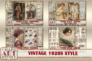 Fashion Junk Journal Kit 1920s style, a Person Illustration by CraftArtStory