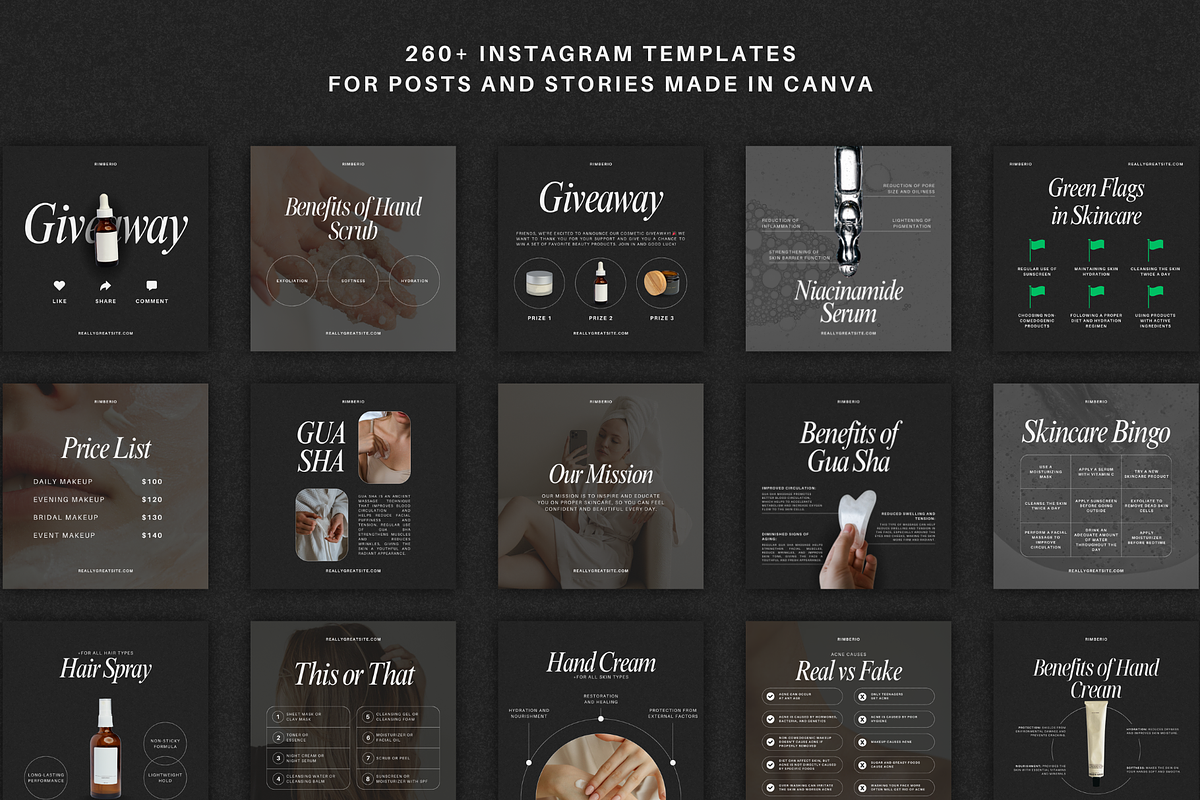 Grey Skin Care Instagram Templates, a Social Media Template by Xenié Creative (Photo 7 of 10)
