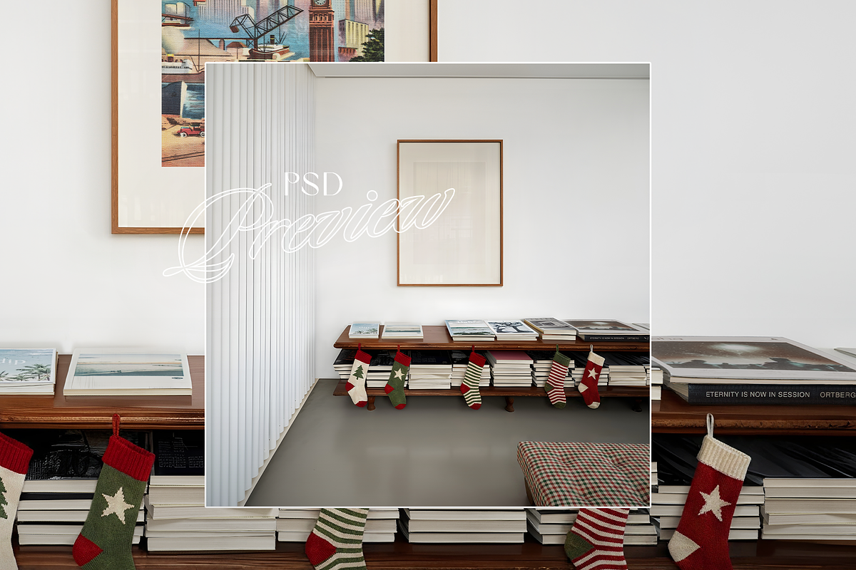A1 Frame Festive Minimalist Mockup, an Advertising Mockup by WasMockups (Photo 6 of 6)