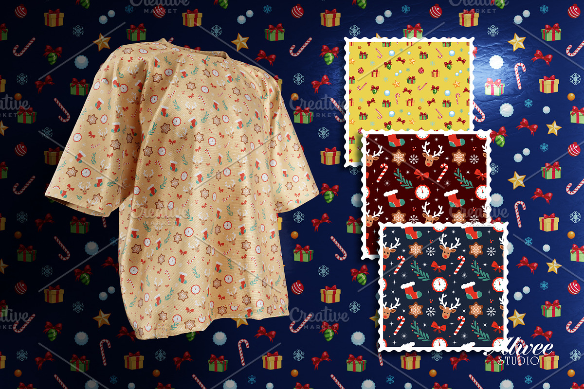 Christmas Seamless Pattern Bundle, a Pattern Graphic by Alwee Studio (Photo 6 of 9)
