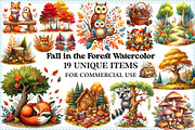 Fall in the Forest Watercolor PNG, an Illustration by Craft Nest (Thumbnail 1 of 5)
