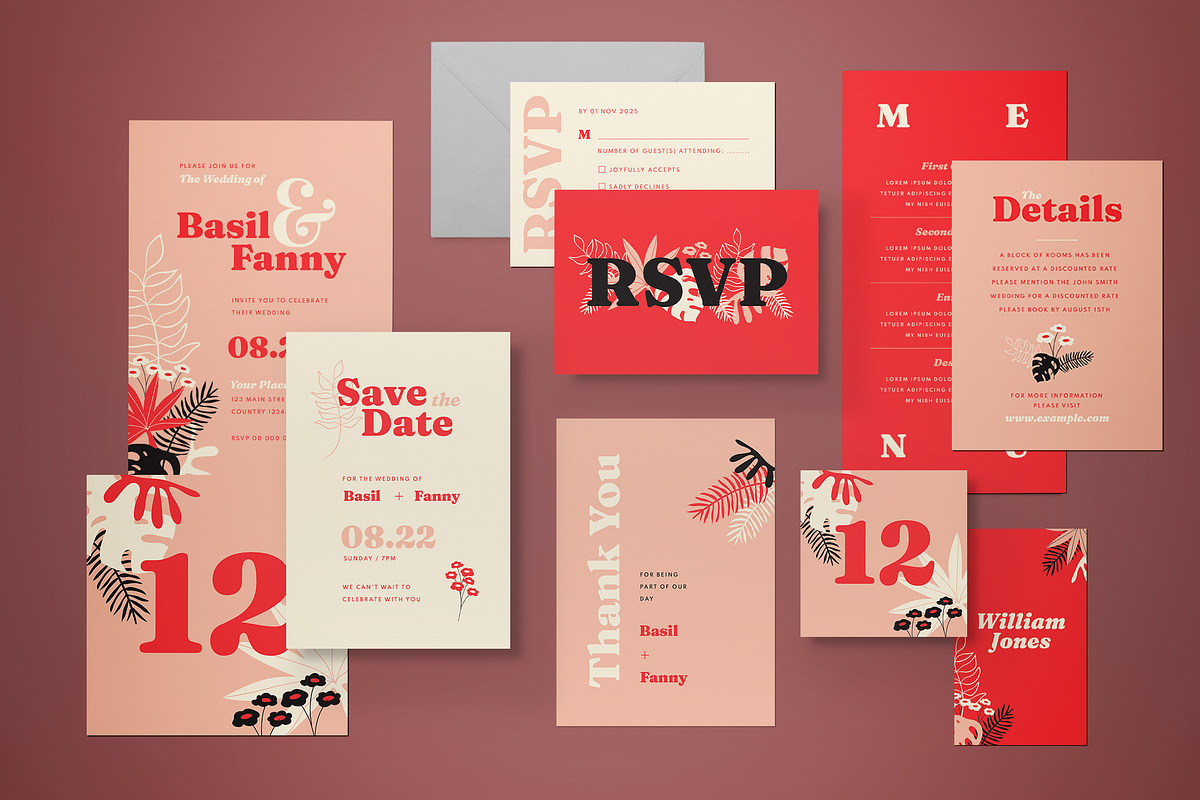 Simple Wedding Invitation Set, an Invitation Template by graphicook (Photo 1 of 3)