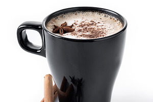 Chai Latte in Black Mug, a Food & Drink Photo by etorres69