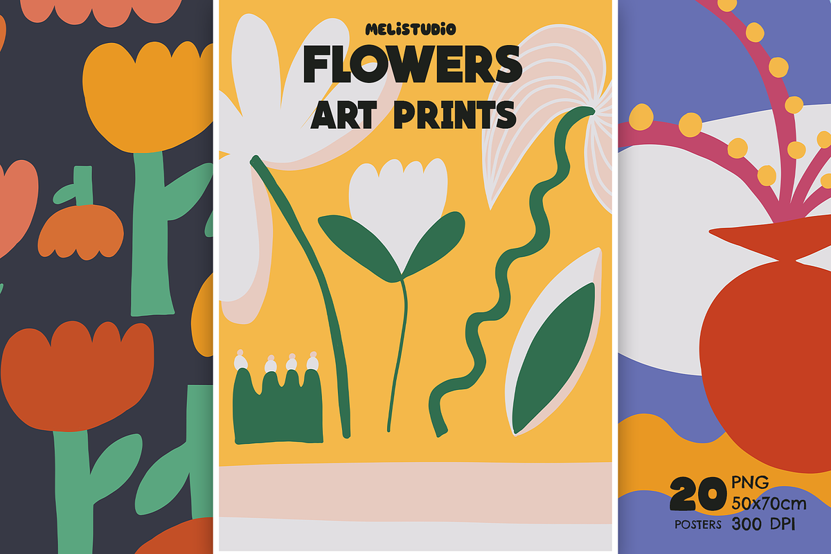 Flowers Art Print Posters, a Decorative Illustration by melistudio (Photo 1 of 6)