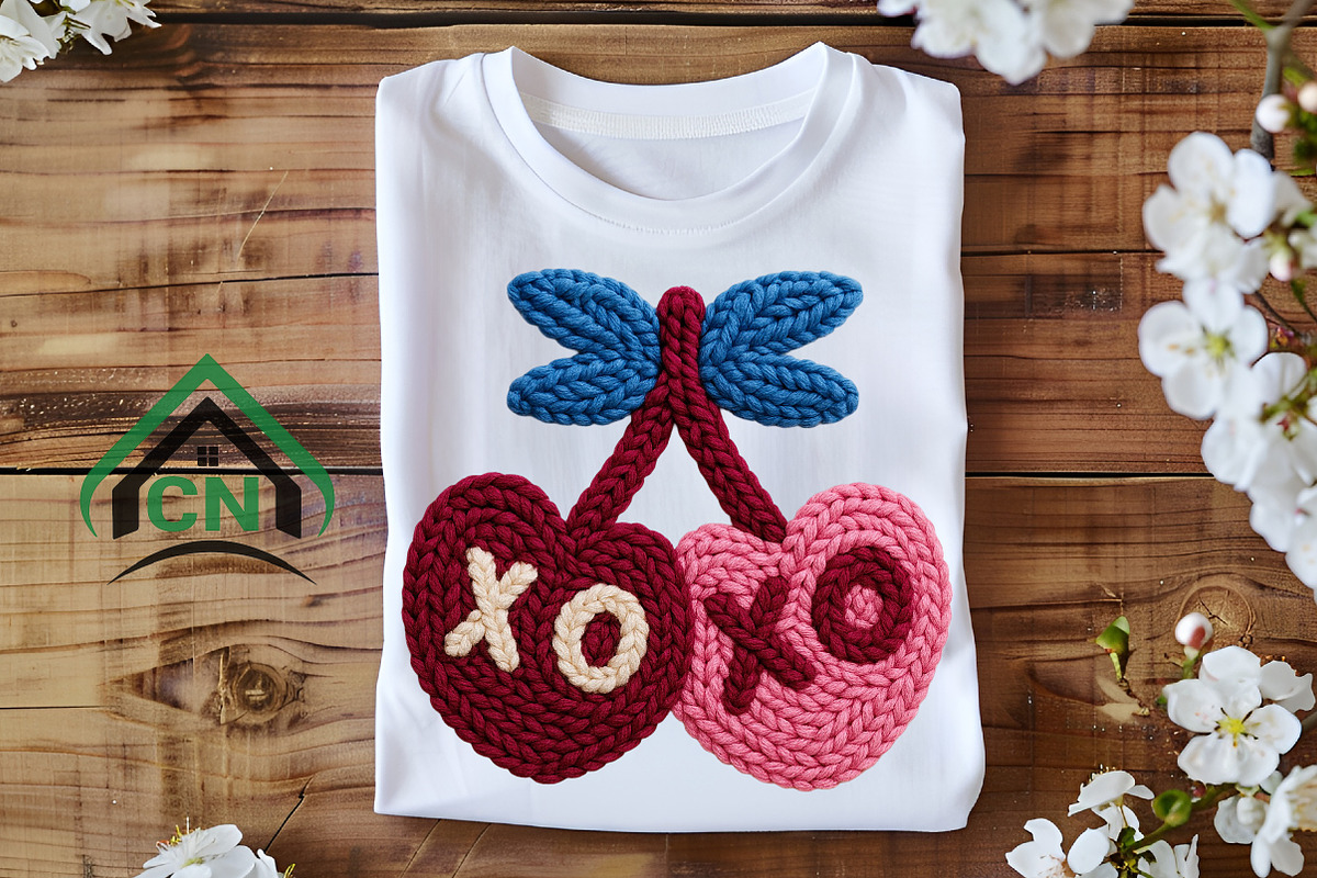 Valentine Knitted XOXO Heart Cherrie, an Illustration by Craft Nest (Photo 4 of 7)