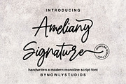 Ameliany Signature, a Script Font by Nowlystudios (Thumbnail 1 of 8)