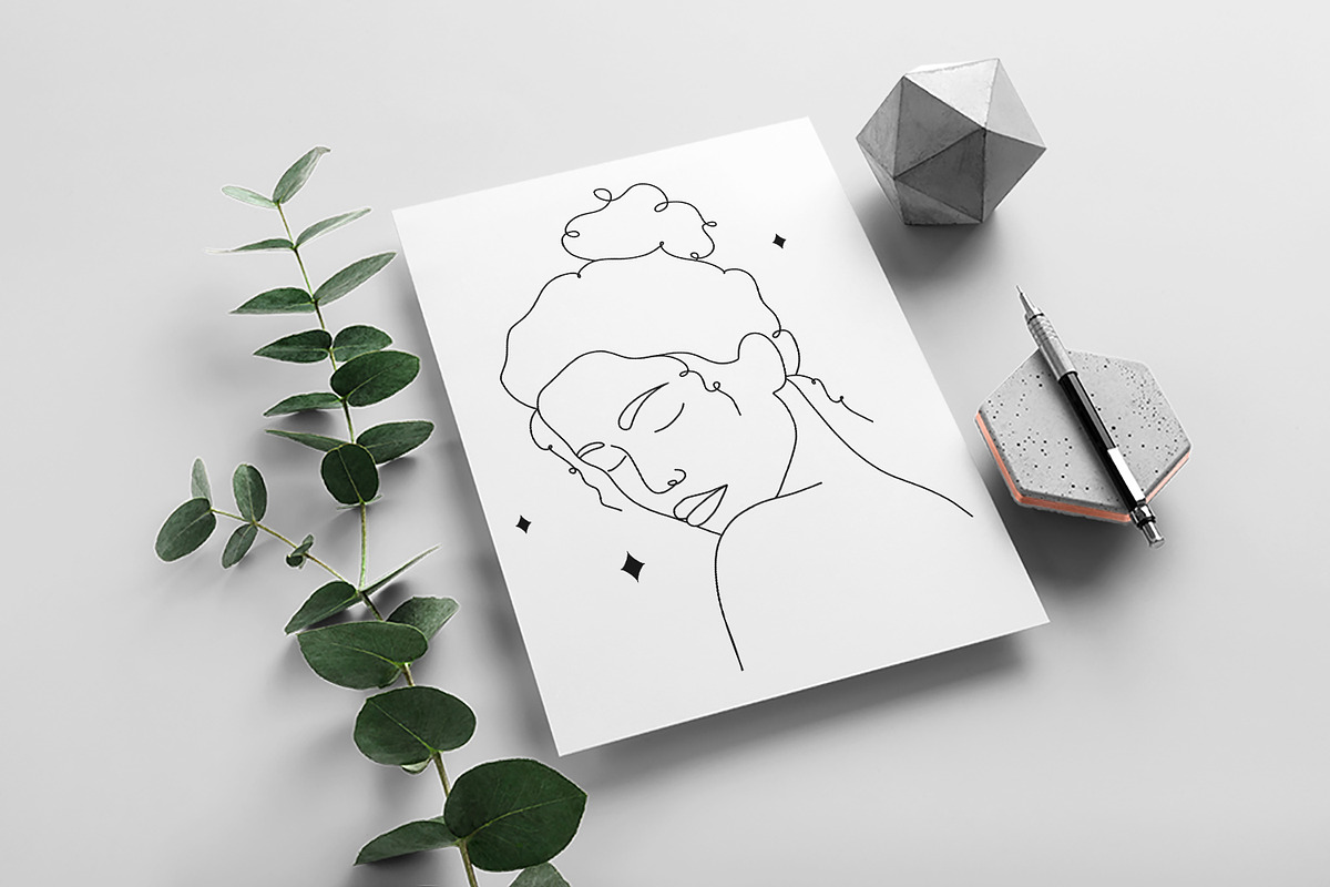 Abstract woman linear face, an Illustration by KeronnArt (Photo 3 of 10)