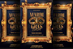 Masquerade Mardi Gras Party Flyer, a Flyer Template by Hotpin